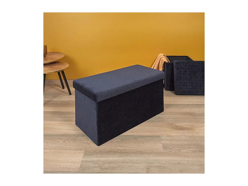 Banc Pliable & Coffre "Rétro" 76cm Bleu Nuit
