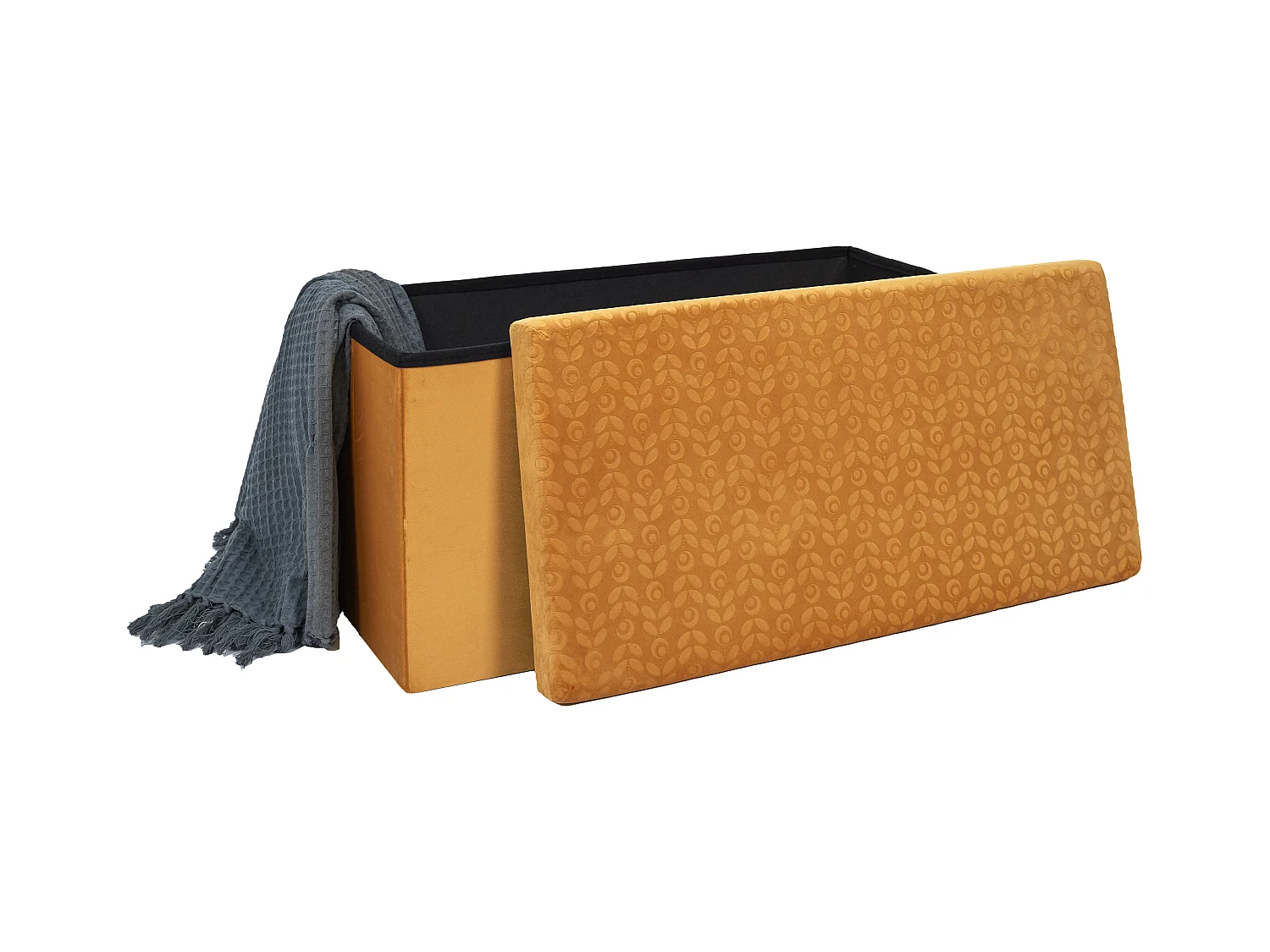 Coffre Banc Pliable Retro Moutarde Jaune