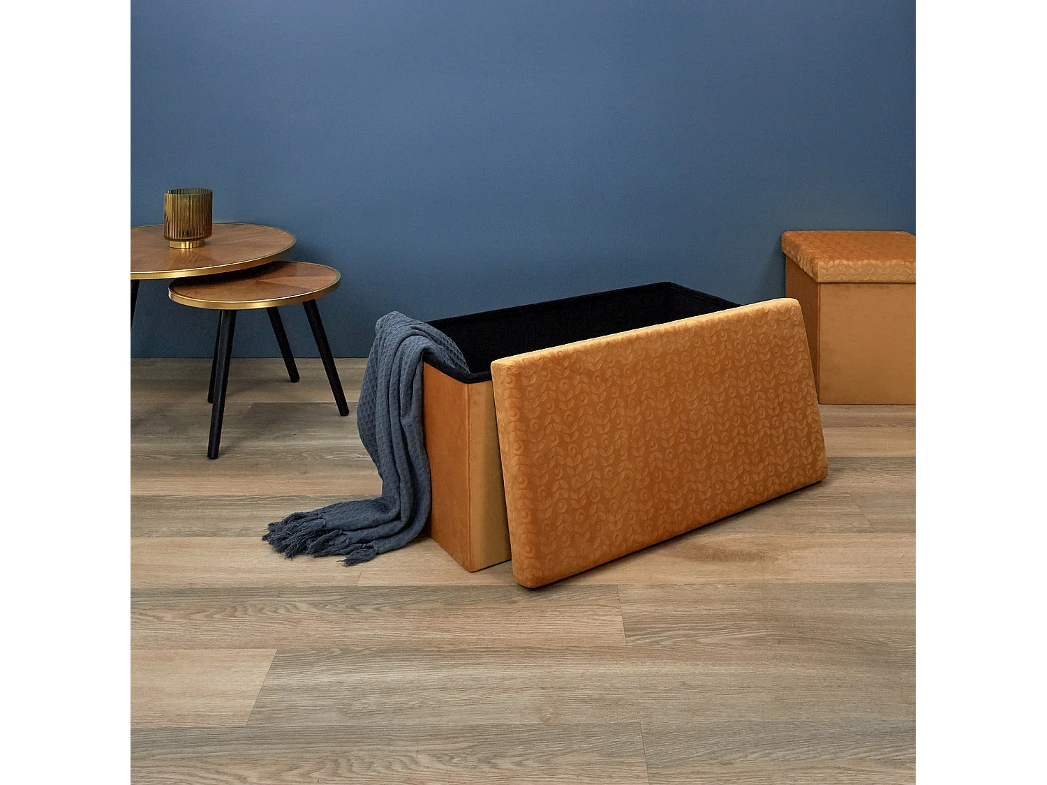 Coffre Banc Pliable Retro Moutarde Jaune