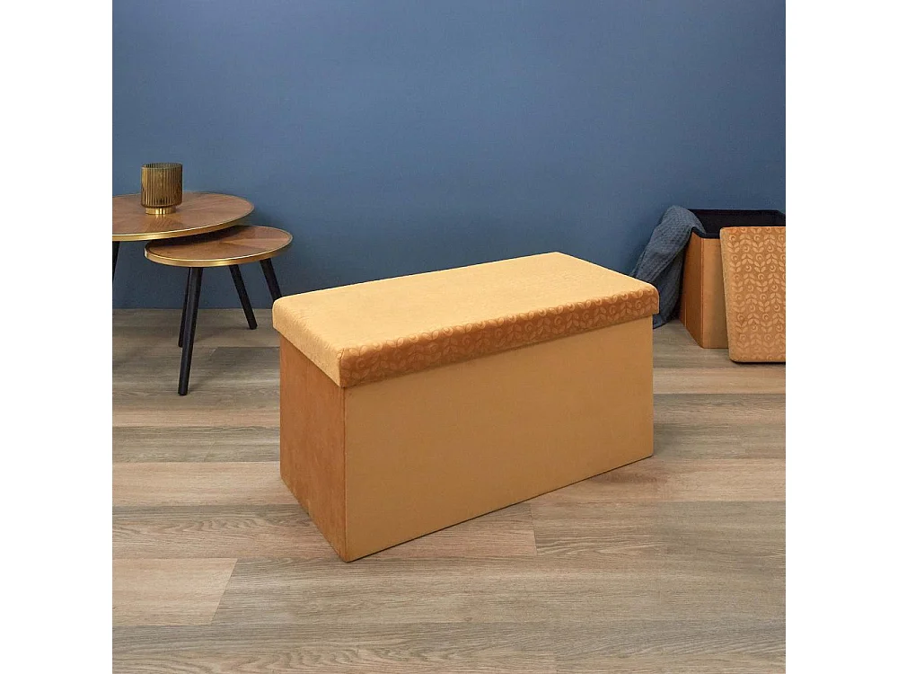 Coffre Banc Pliable Retro Moutarde Jaune