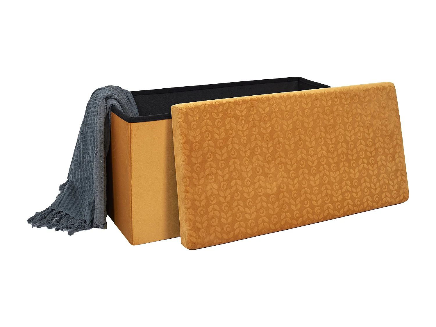 Coffre Banc Pliable Retro Moutarde Jaune