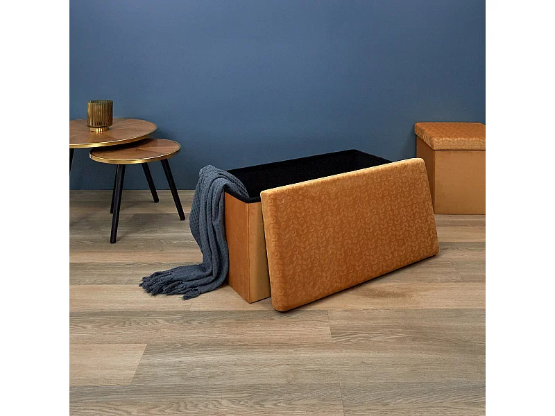 Coffre Banc Pliable Retro Moutarde Jaune