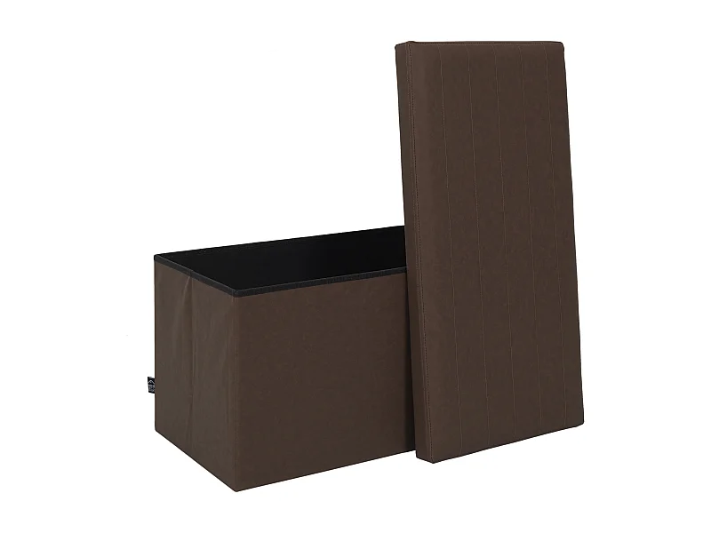 Coffre Banc Pliable Pu Marron Marron