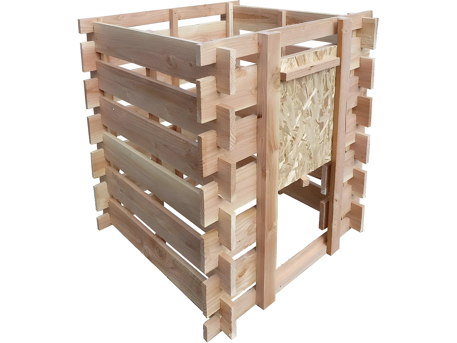 Compostador de madera de abeto douglas natural de 379 litros