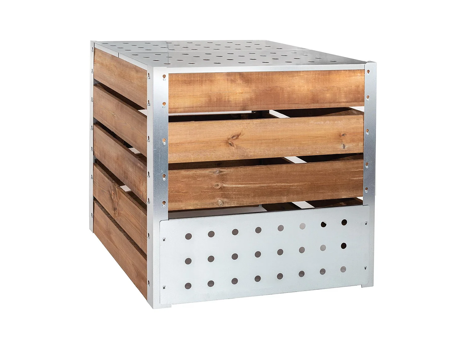 Kompostsilo aus Stahl und Holz