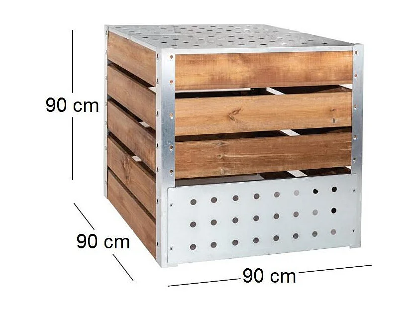 Kompostsilo aus Stahl und Holz