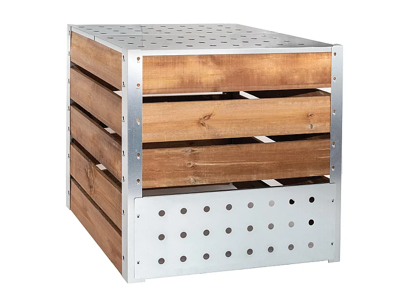 Kompostsilo aus Stahl und Holz