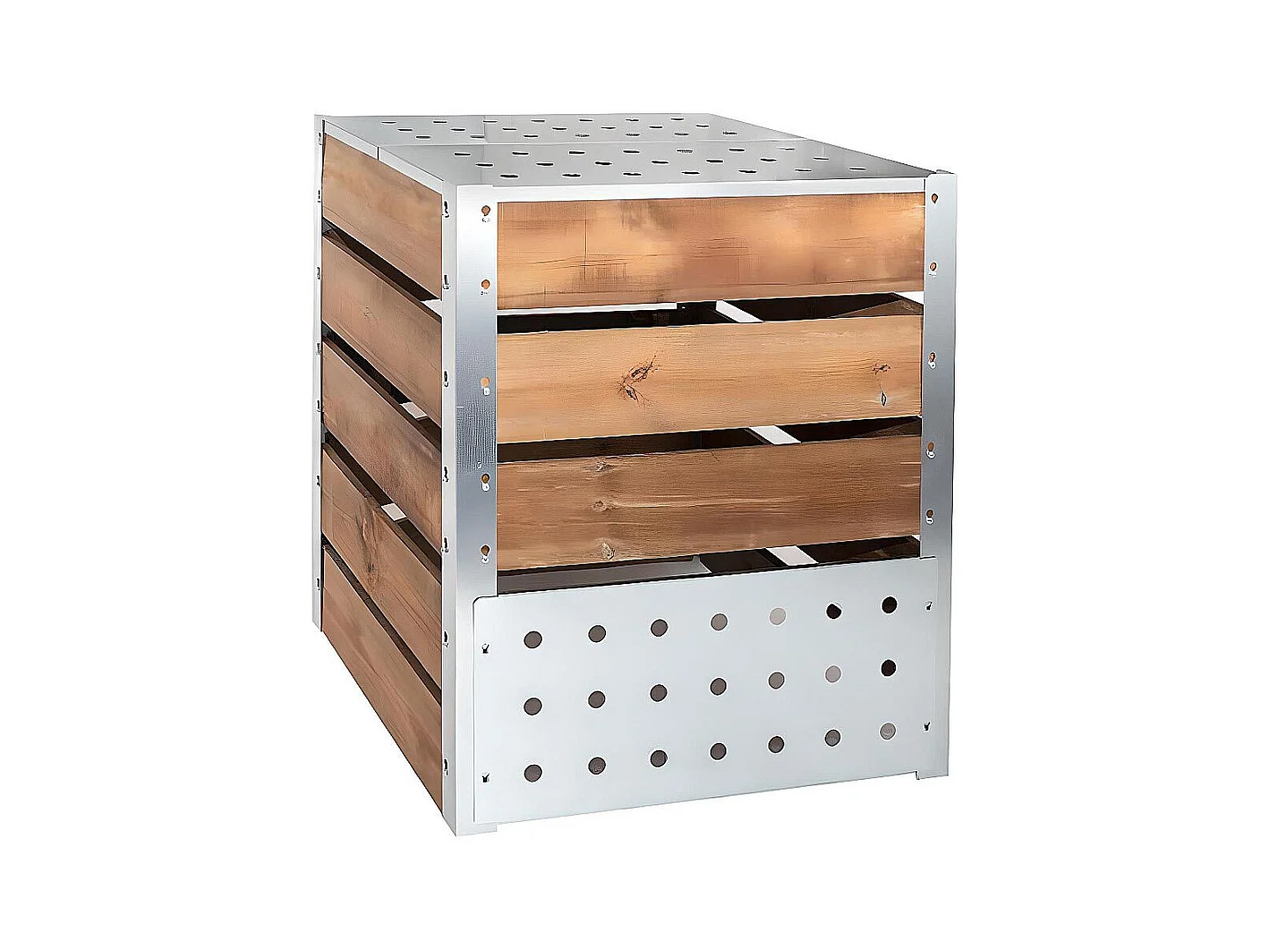 Silo per compost in acciaio e legno 470L