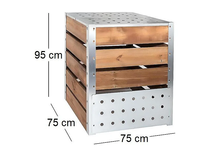 Silo à compost acier et bois 470L