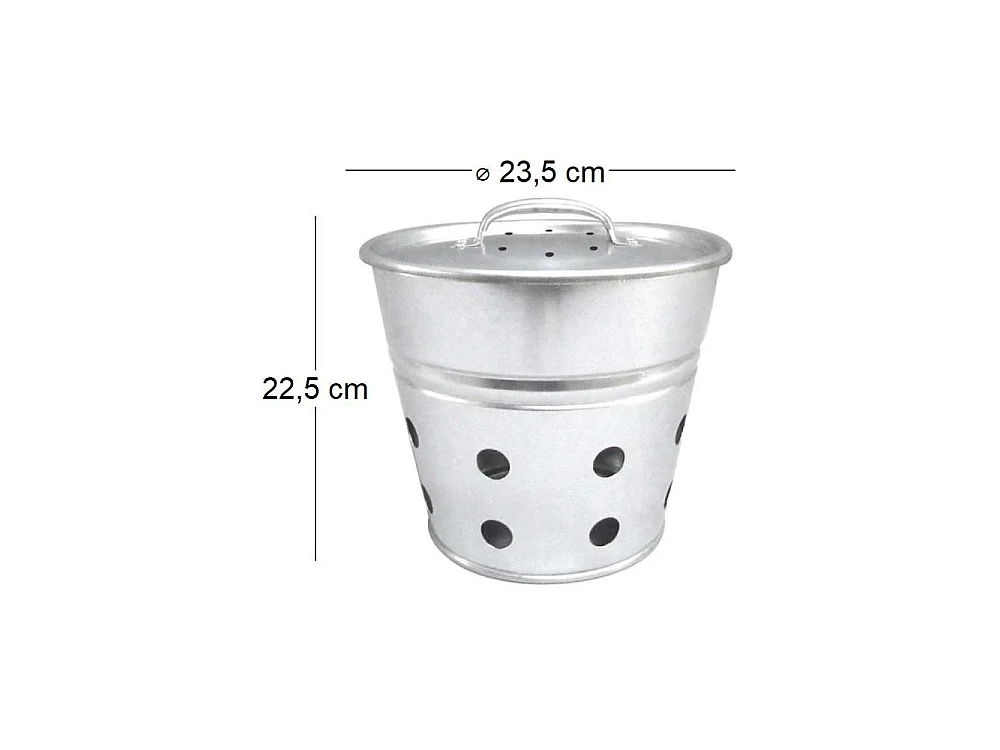 Seau vermicomposteur en acier galvanisé 5 Litres