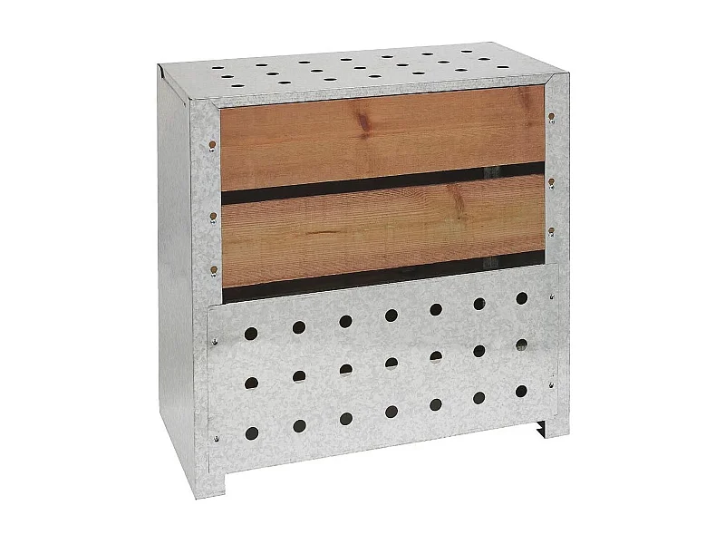 Cubo de compostaje de acero y madera 200L