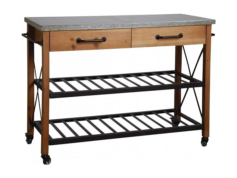 Desserte en bois et métal laqué