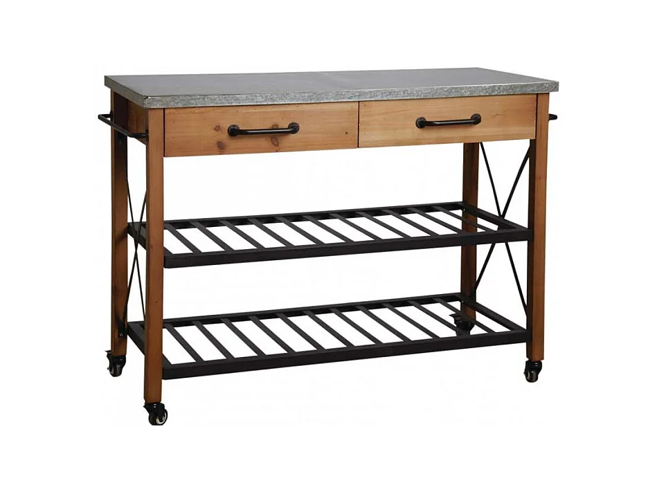 Desserte en bois et métal laqué