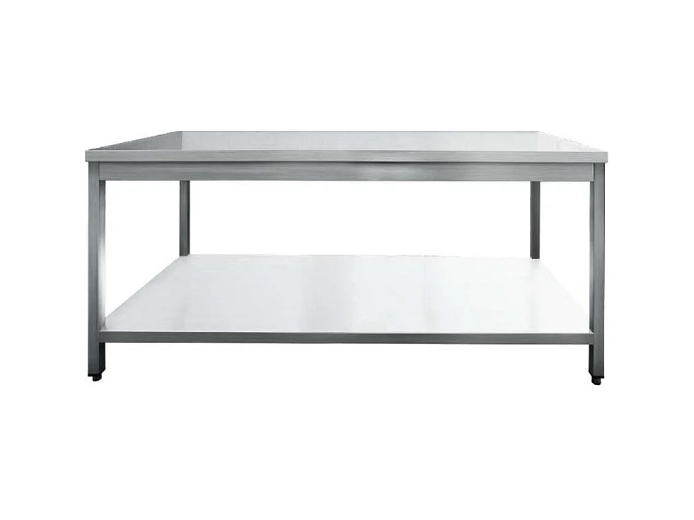 Table à plancha tout inox  2 plateaux sans rebord