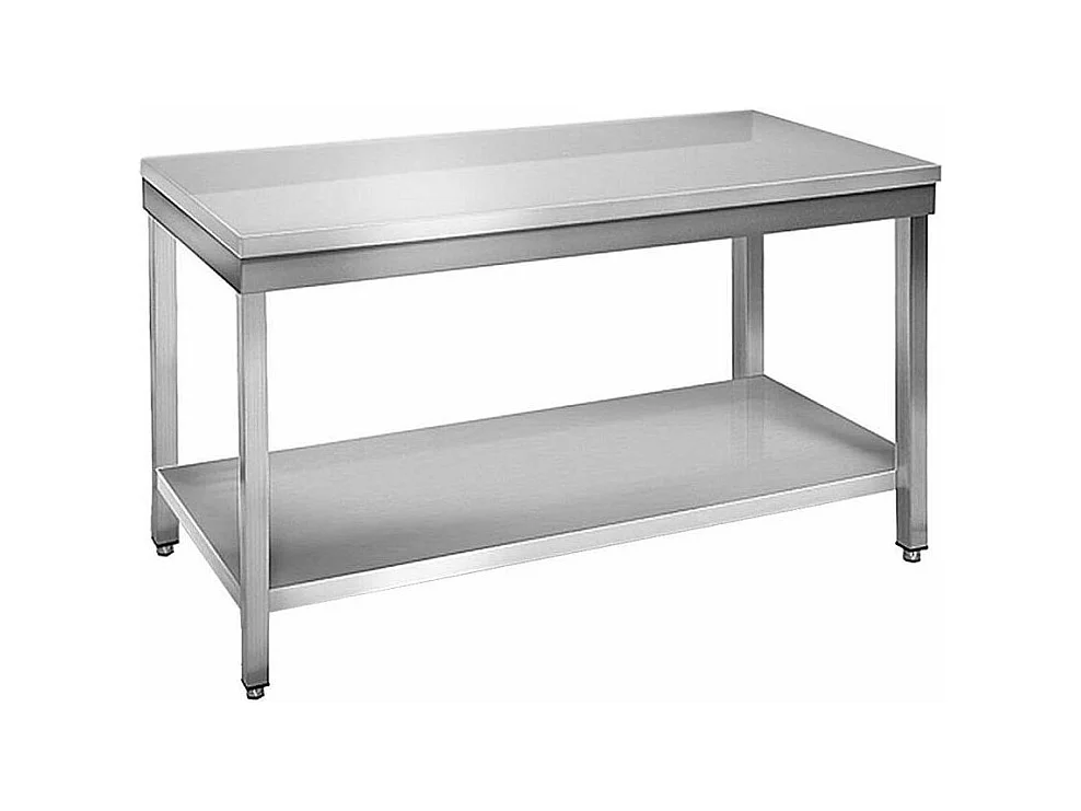 Table à plancha tout inox  2 plateaux sans rebord