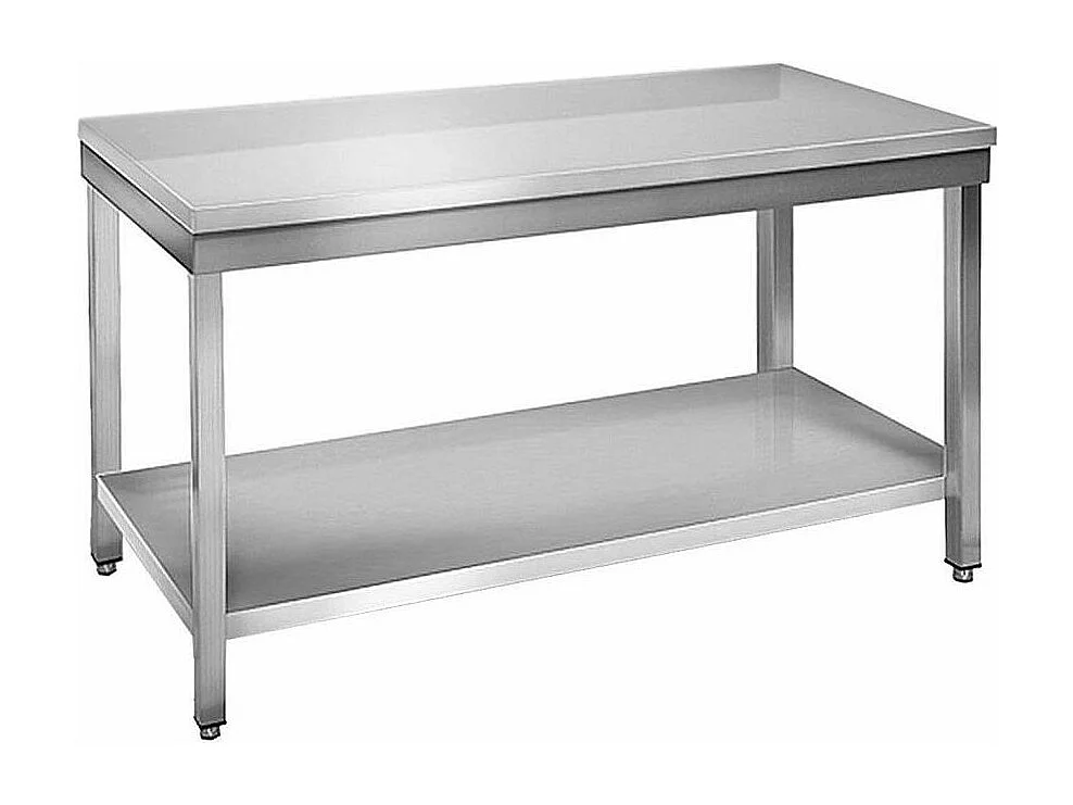 Table à plancha tout inox  2 plateaux sans rebord