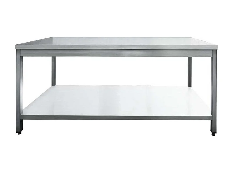 Table à plancha tout inox  2 plateaux sans rebord