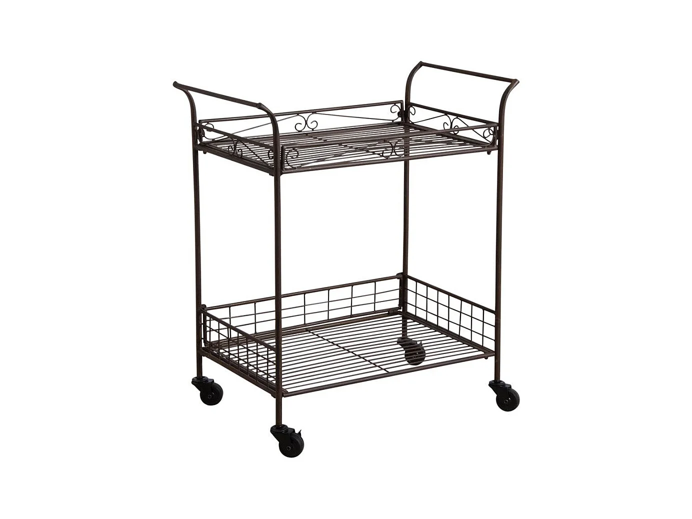 Desserte à roulette en métal vieilli