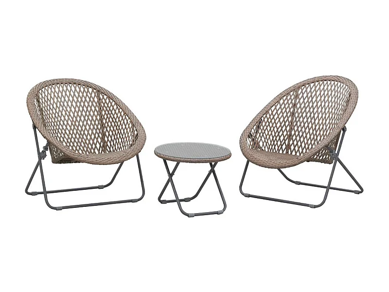 Salon de jardin en polyrésine et métal Kent