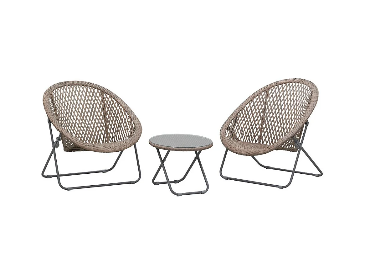 Salon de jardin en polyrésine et métal Kent