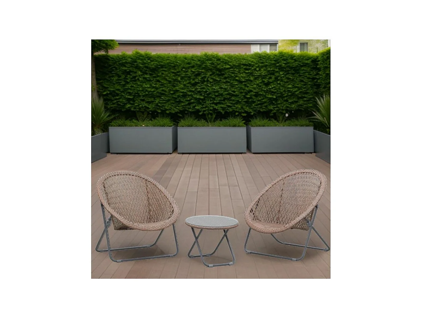 Salon de jardin en polyrésine et métal Kent