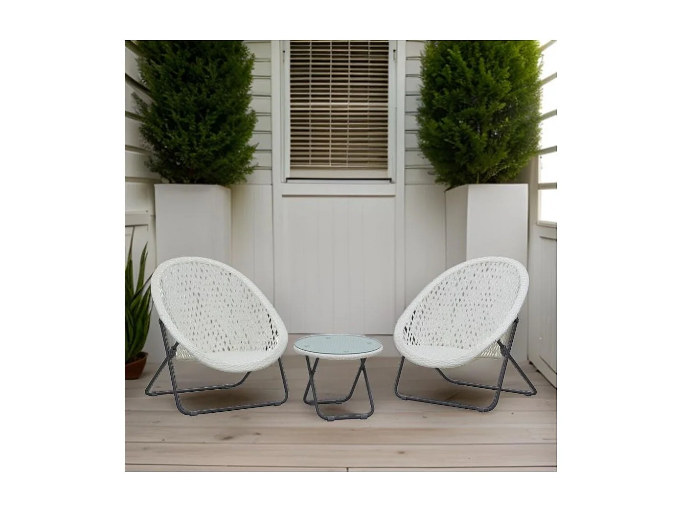 Salon de jardin en polyrésine et métal Kent