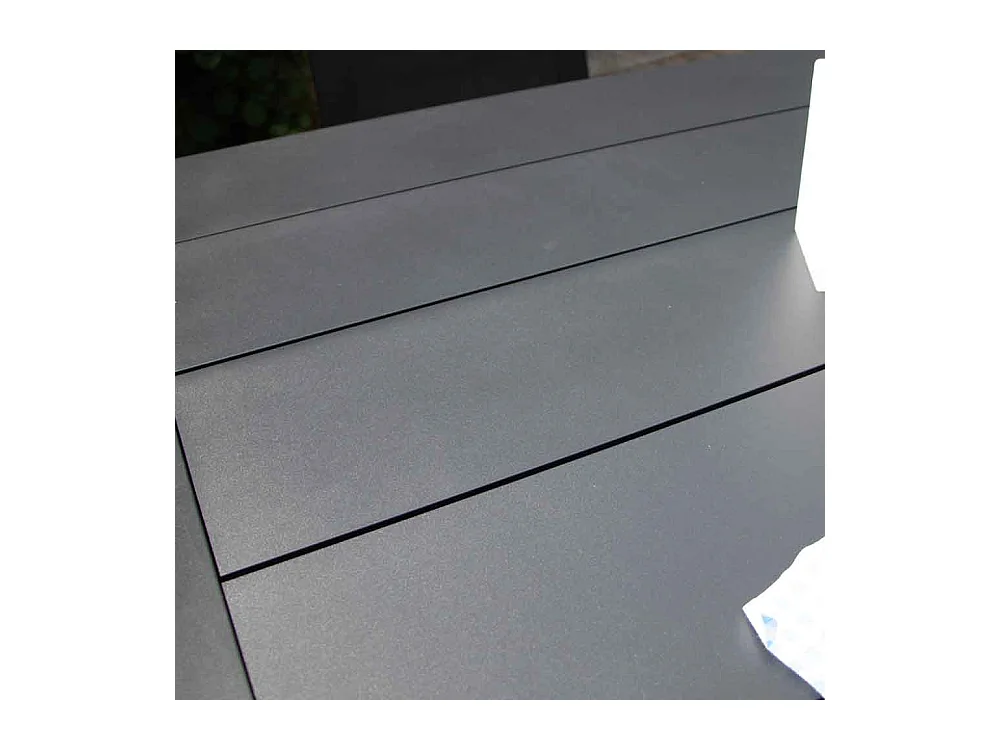 Ensemble IBIZA 6/8p en aluminium gris/noir et 8 fauteuils en textilène