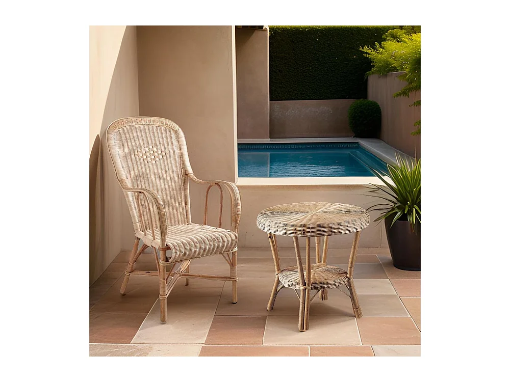 Petit salon en manau et moelle de rotin