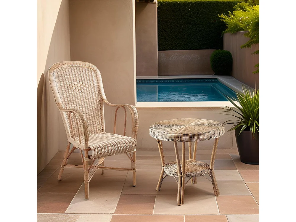 Petit salon en manau et moelle de rotin