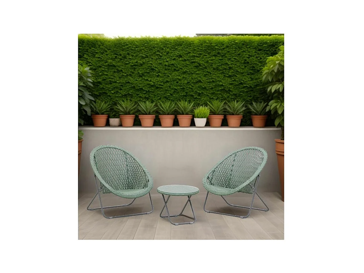 Salon de jardin en polyrésine et métal Kent