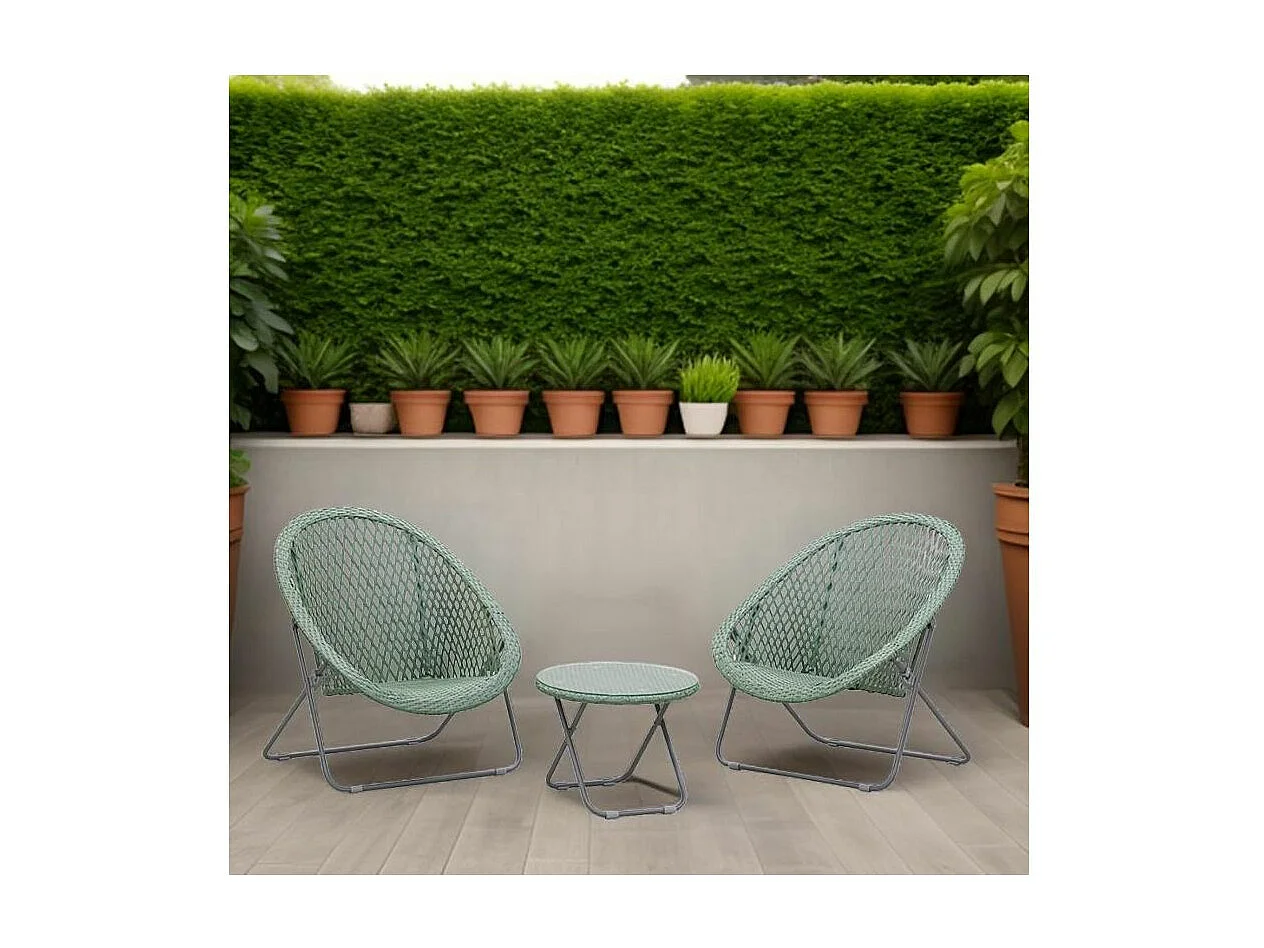 Salon de jardin en polyrésine et métal Kent