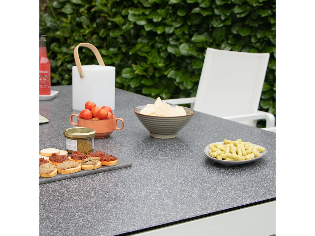 Salon haut de jardin  en aluminium blanc 4P BARSET
