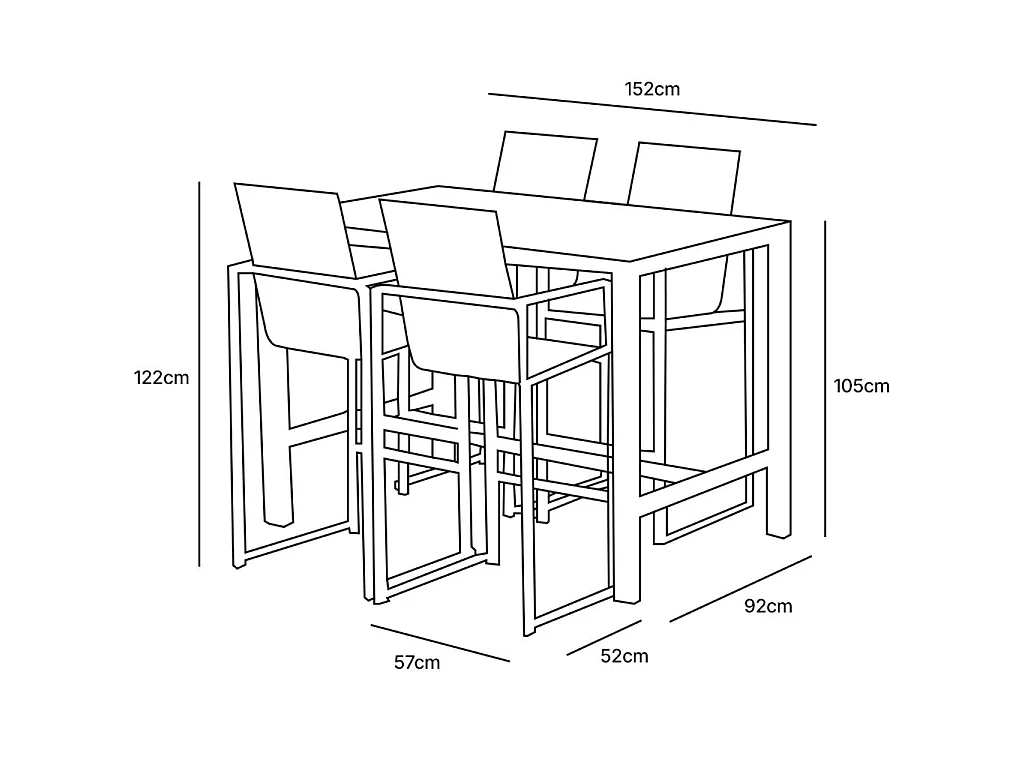 Salon haut de jardin  en aluminium blanc 4P BARSET