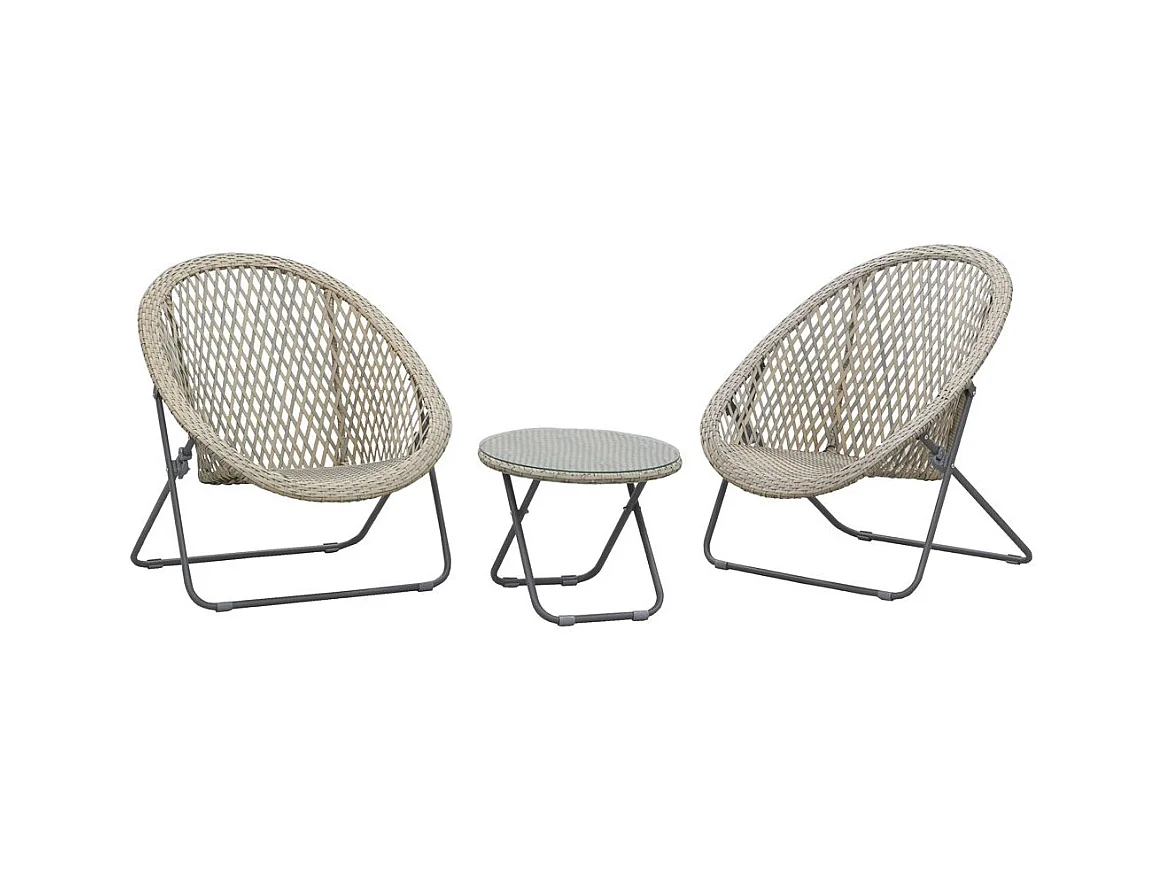 Salon de jardin en polyrésine et métal Kent