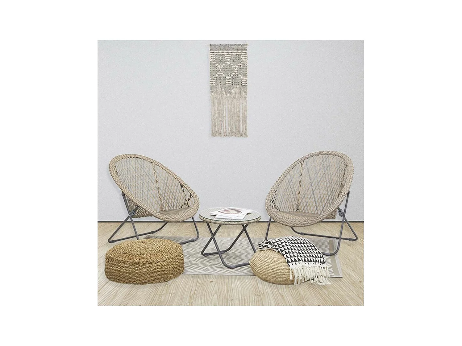 Salon de jardin en polyrésine et métal Kent