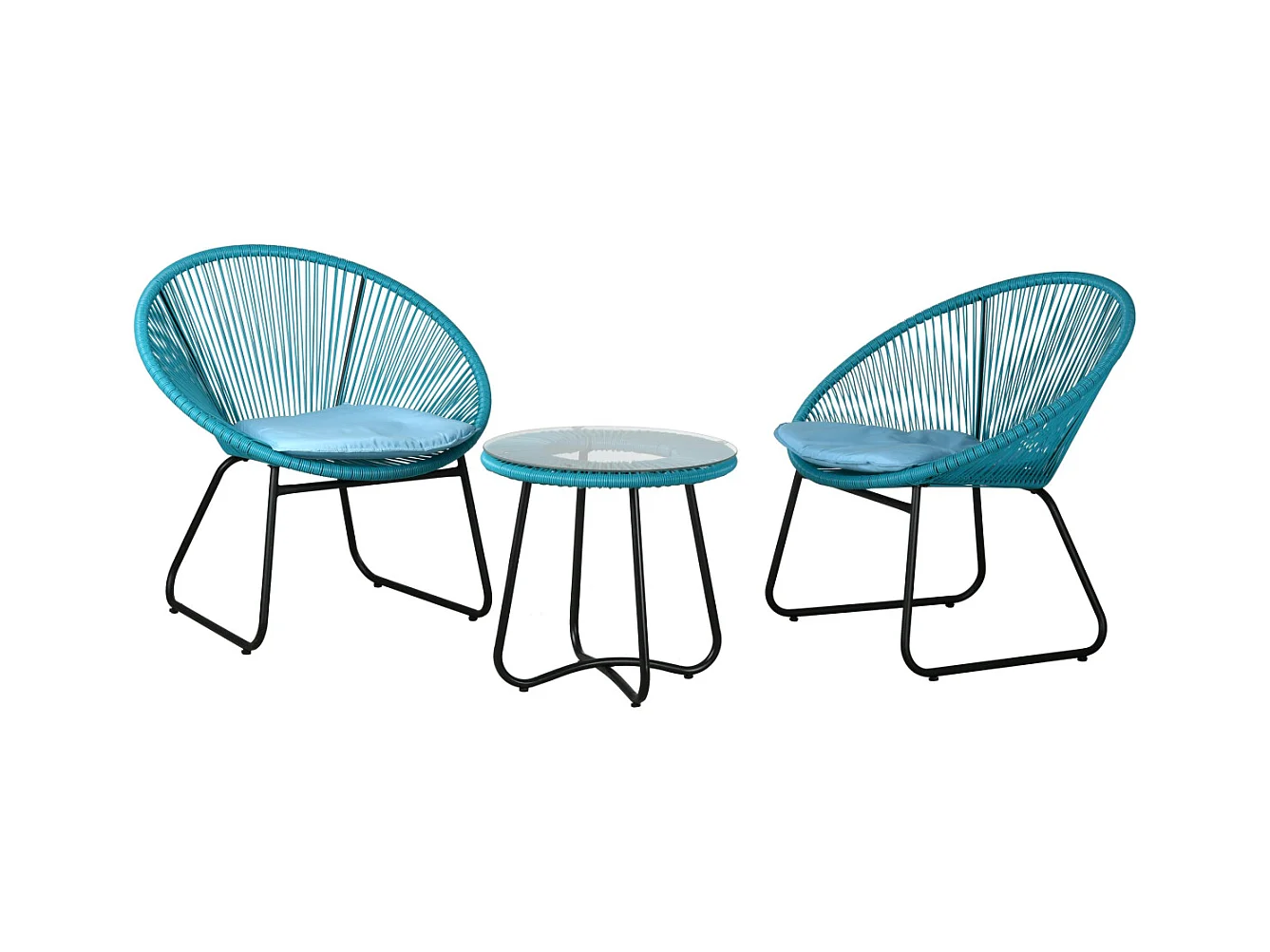 Salon de jardin 3 pièces en polyrésine Malo