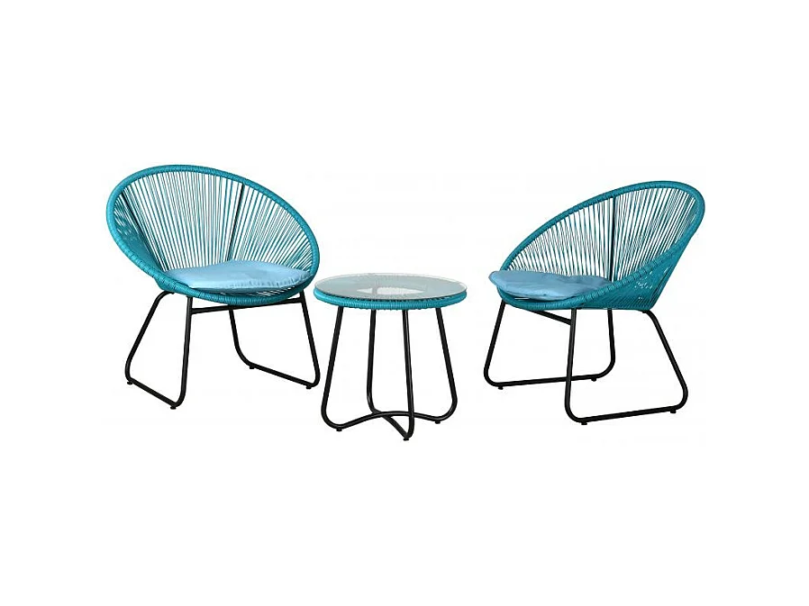 Salon de jardin 3 pièces en polyrésine Malo