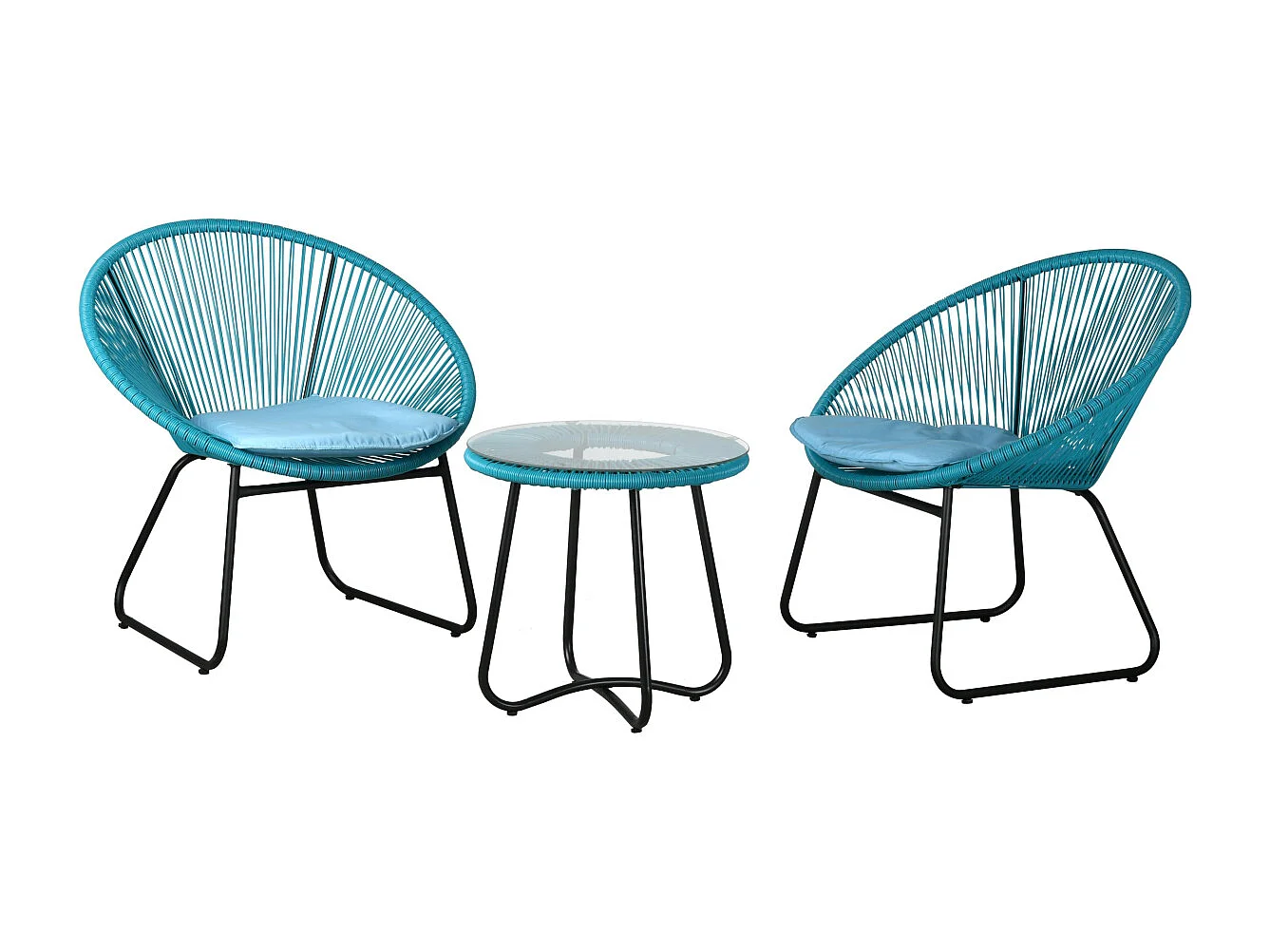 Salon de jardin 3 pièces en polyrésine Malo