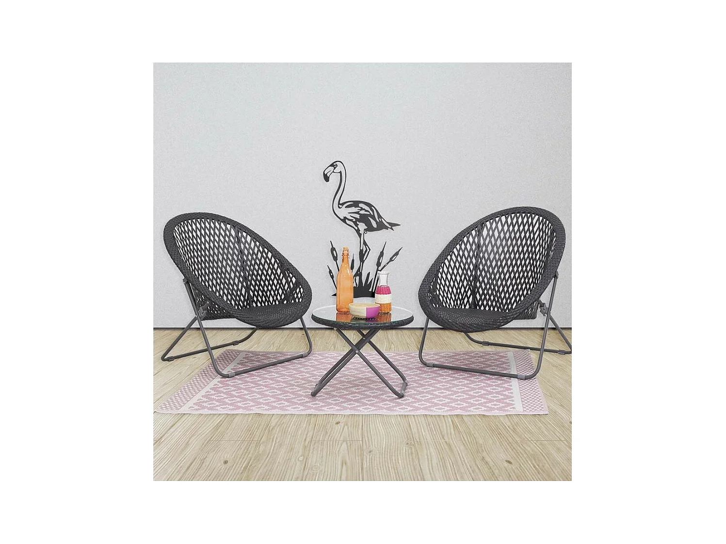 Salon de jardin en polyrésine et métal Kent