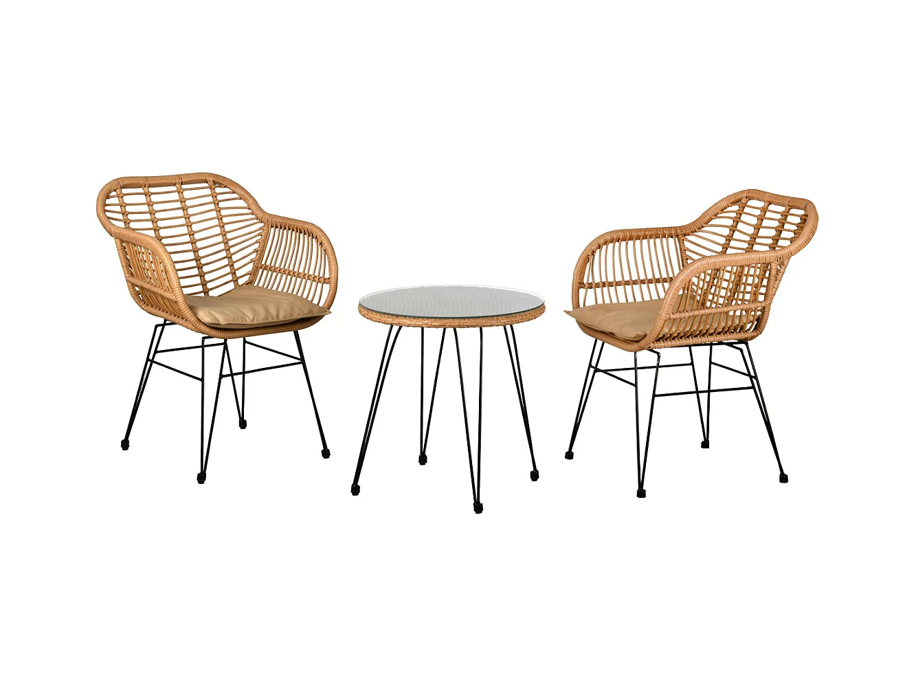 Salon 3 pièces en rotin synthétique Eden