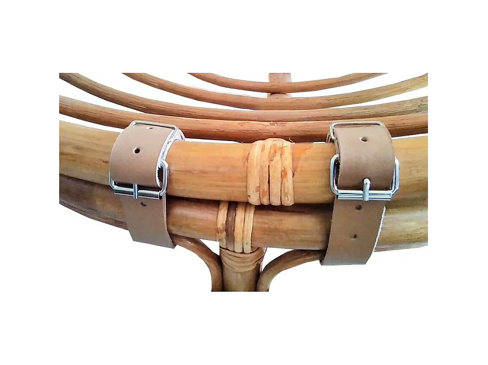 Canapé Papasan 2 places en rotin avec coussin