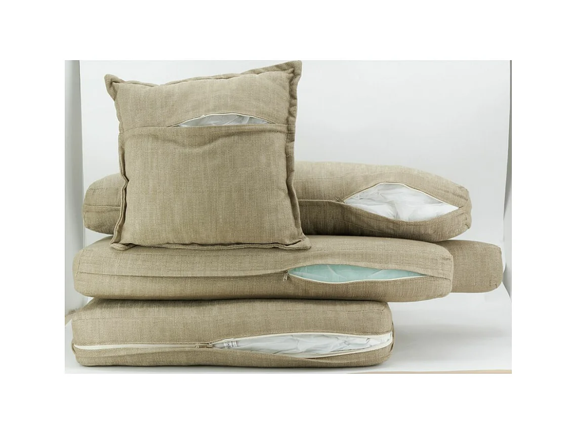 Canapé en poelet et tissu meridional