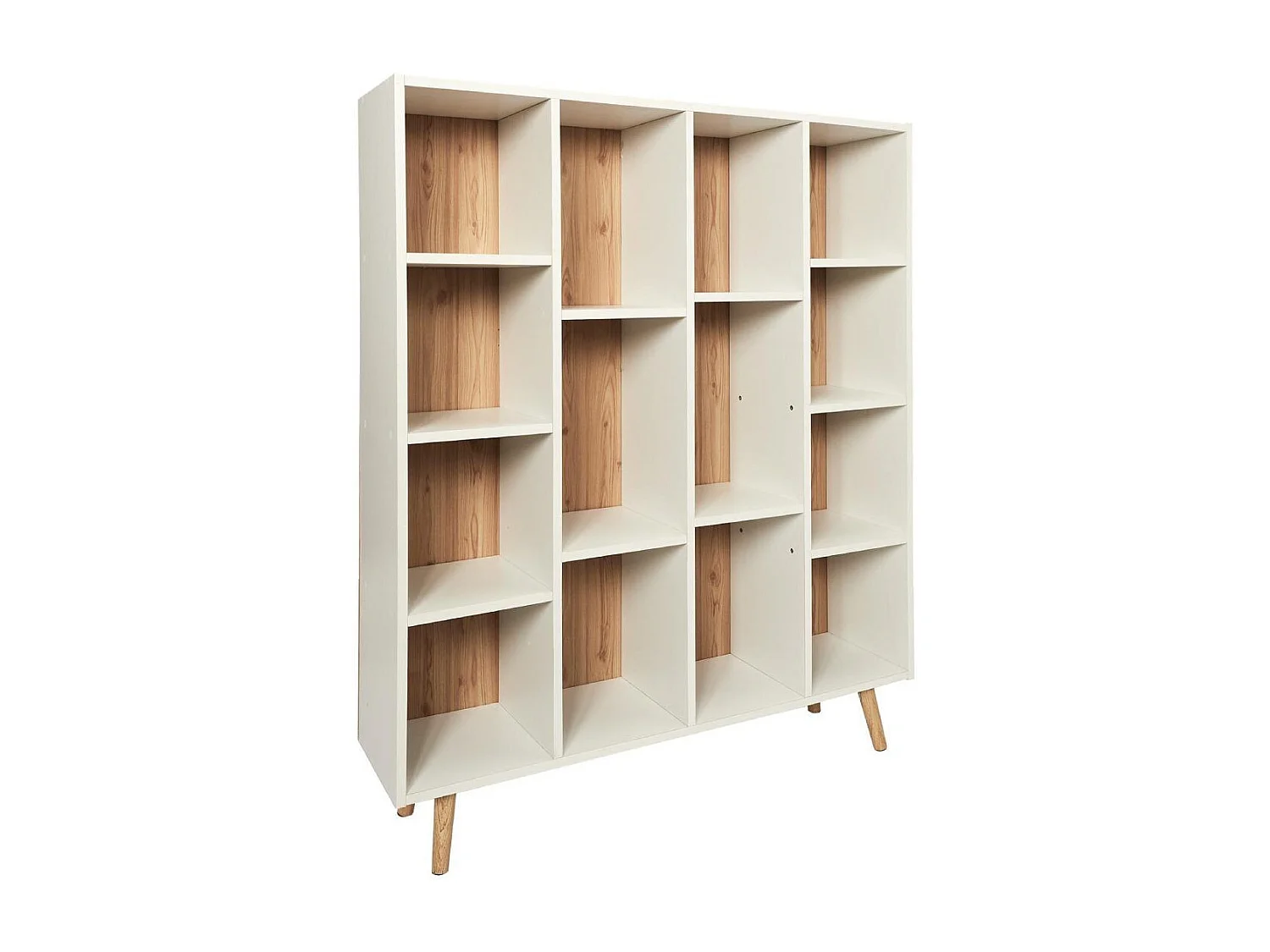 Bibliothèque 14 Casiers "Suzanne" 116cm Blanc
