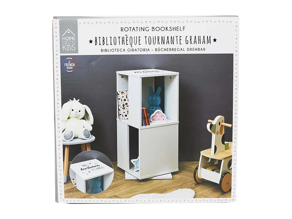 Bibliothèque Tournante "Enfant" 74cm Blanc