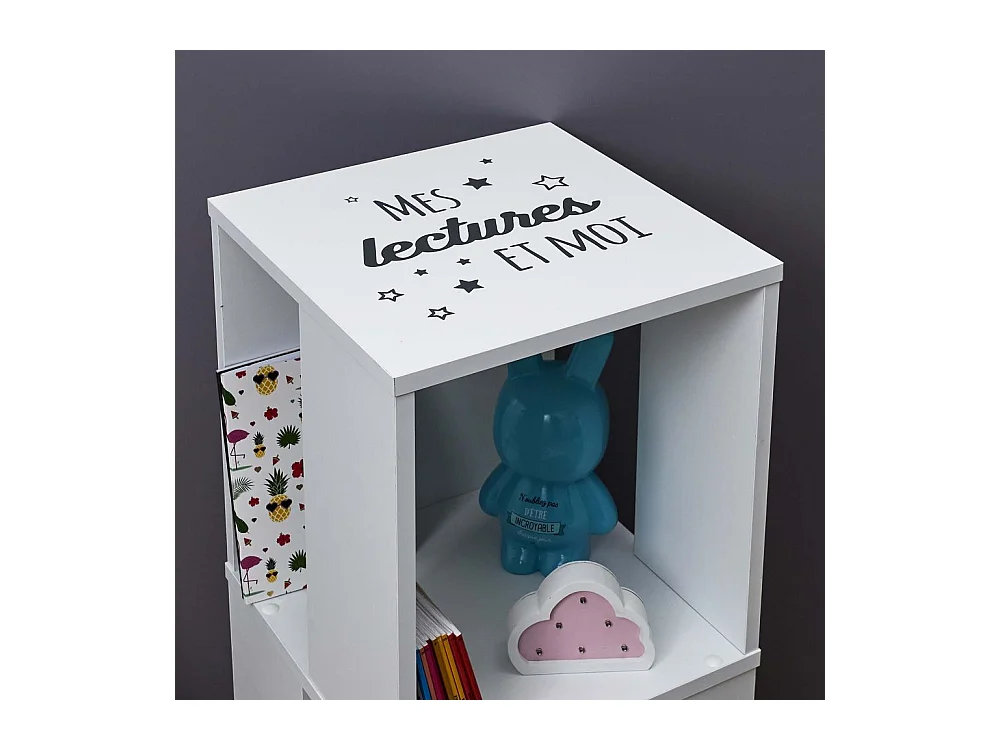 Bibliothèque Tournante "Enfant" 74cm Blanc