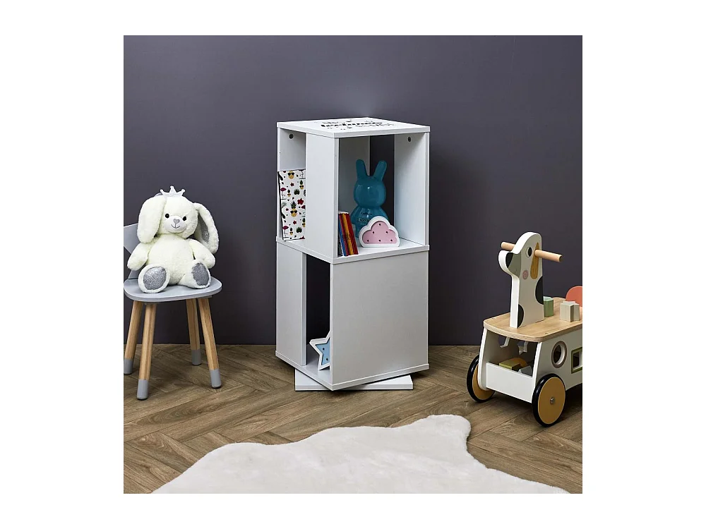 Bibliothèque Tournante "Enfant" 74cm Blanc