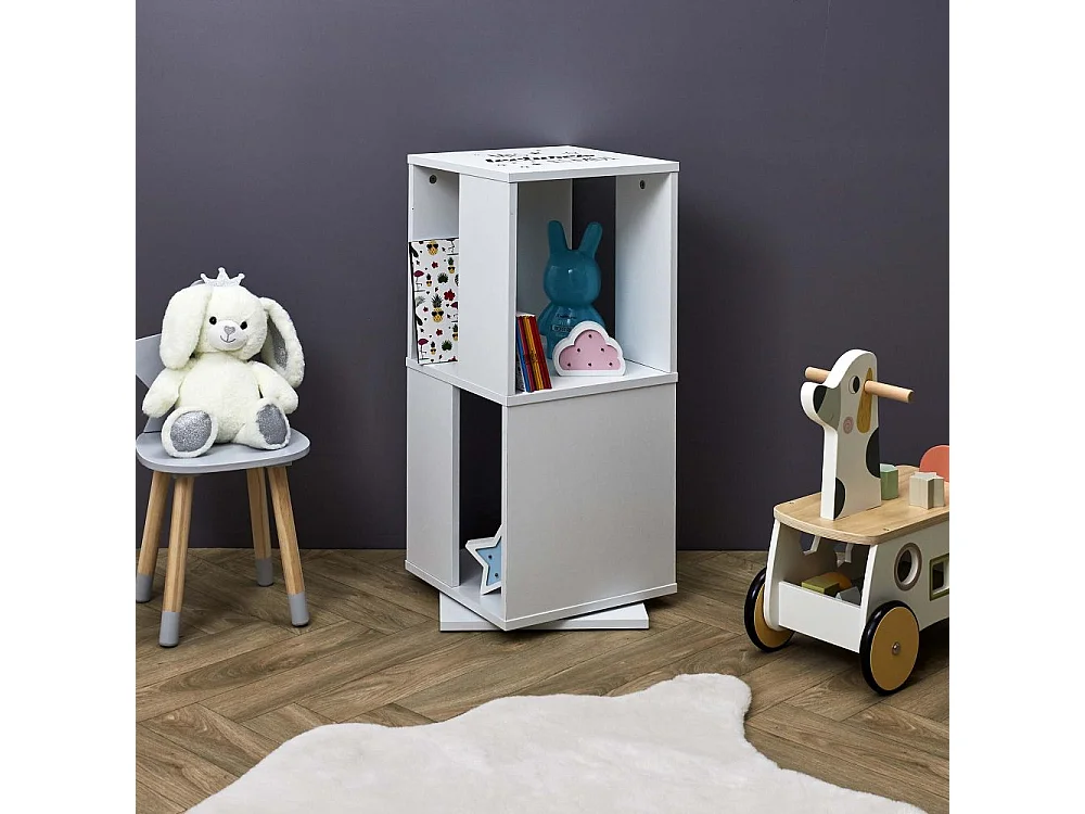 Bibliothèque Tournante "Enfant" 74cm Blanc