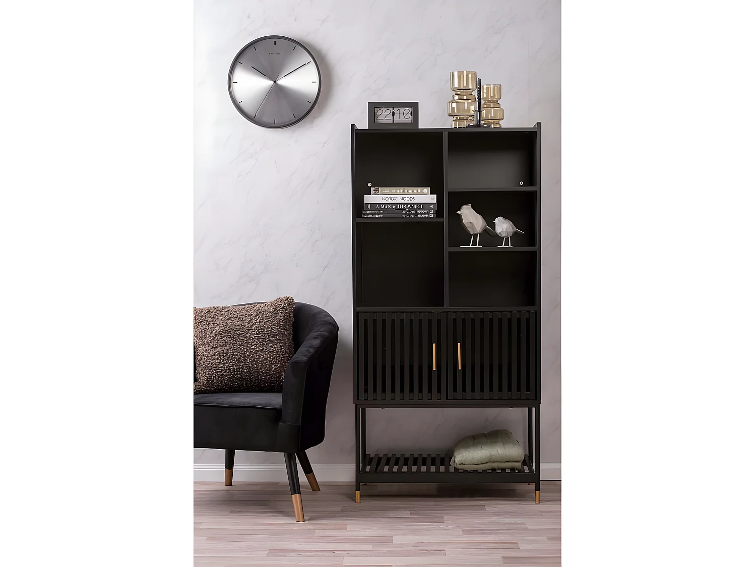 Bibliothèque en pin Cabinet 75 x 40 x 150 cm