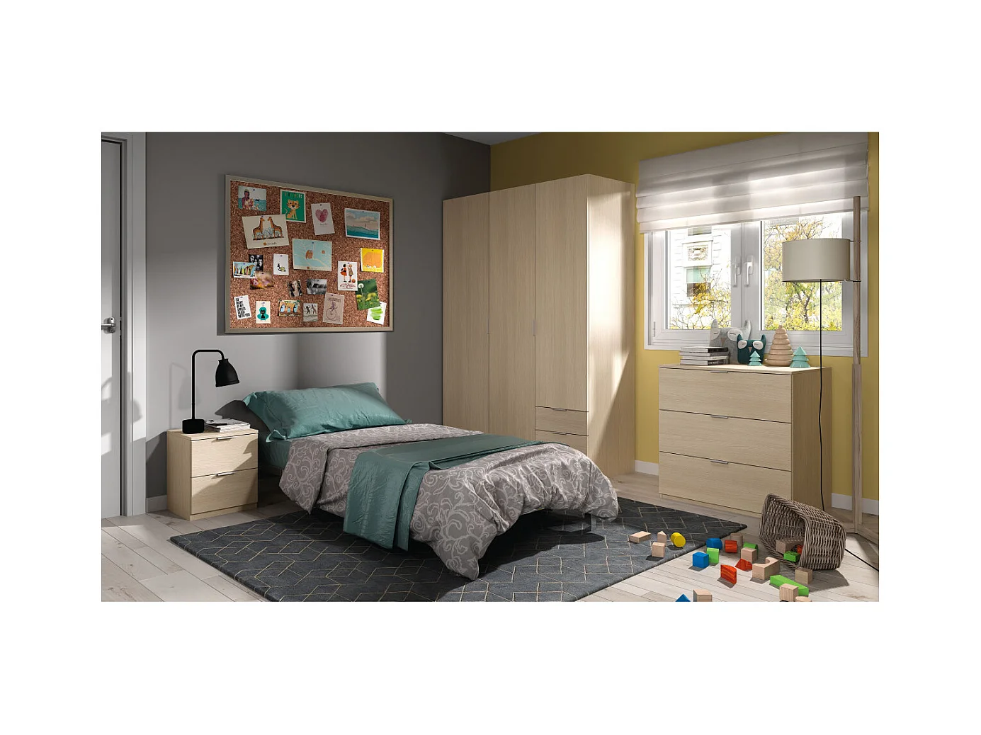 Mesa de cabeceira moderna de carvalho com 2 gavetas 45x38x34 cm quarto