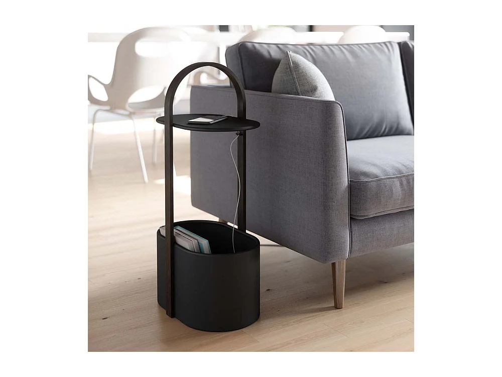 Design-Sofa-Endstück zum Aufbewahren von Zeitschriften und Tablets Hub